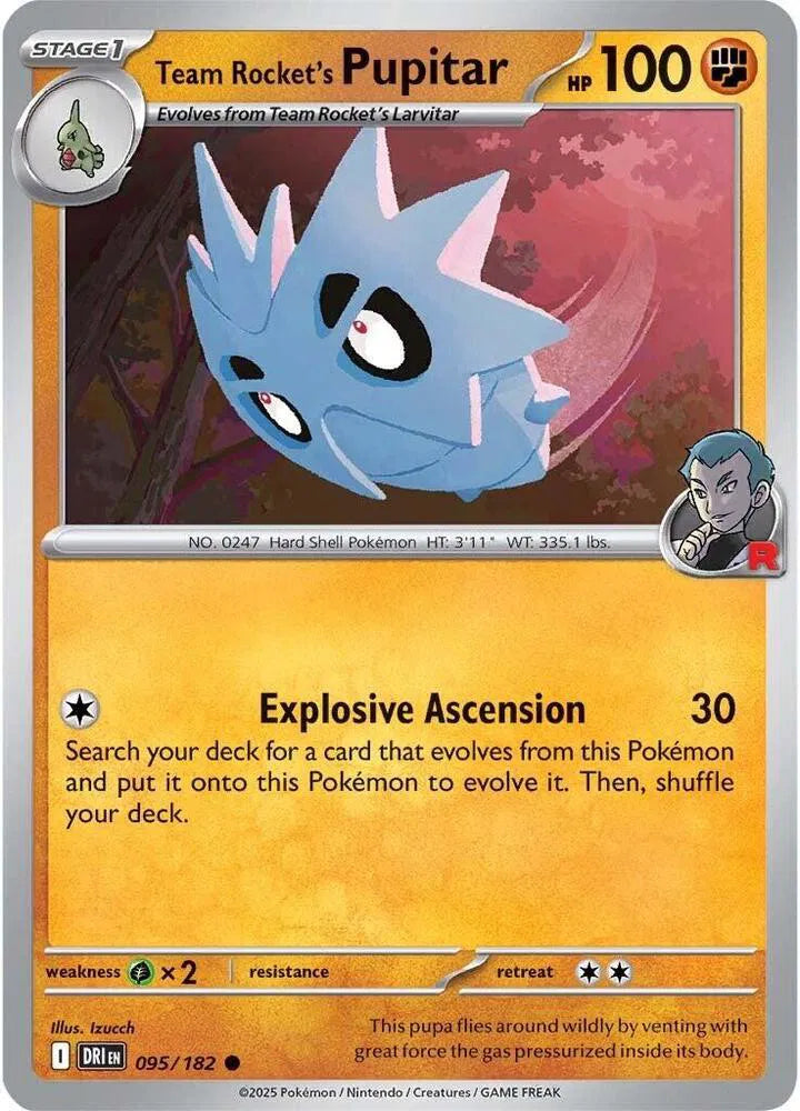 Team Rocket's Pupitar - Reverse Holofoil - 095/182