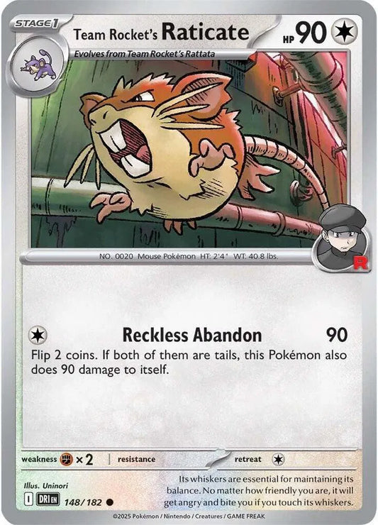 Team Rocket's Raticate - Reverse Holofoil - 148/182