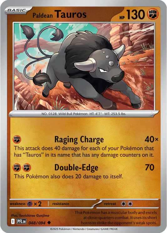 Paldean Tauros - Reverse Holofoil - 048/094