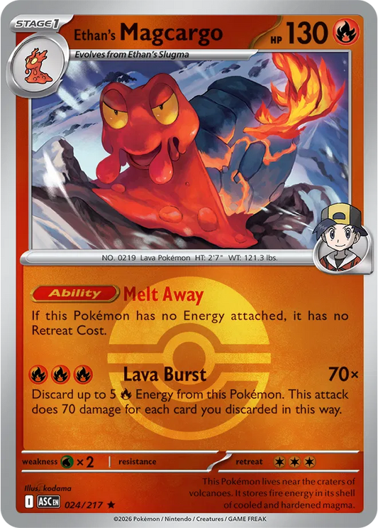 Ethan's Magcargo (Poke Ball) - Reverse Holofoil - 024/217
