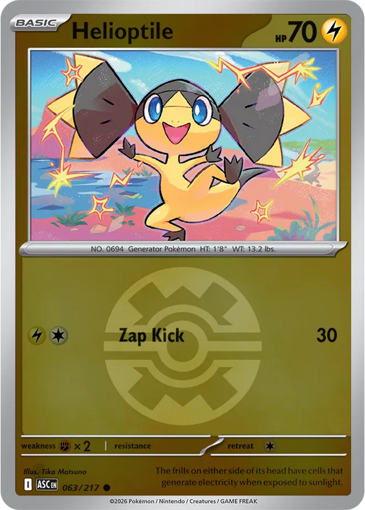 Helioptile (Quick Ball) - Reverse Holofoil - 063/217