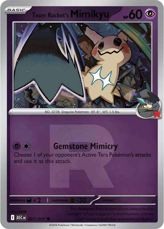 Team Rocket's Mimikyu (Team Rocket) - Reverse Holofoil - 097/217