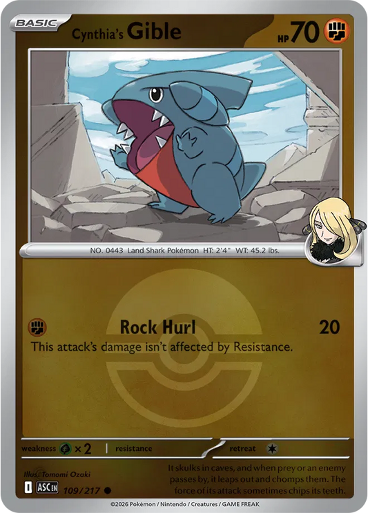 Cynthia's Gible (Poke Ball) - Reverse Holofoil - 109/217