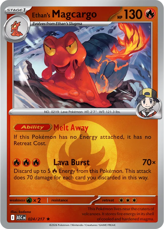 Ethan's Magcargo (Energy Symbol Pattern) - Reverse Holofoil - 024/217