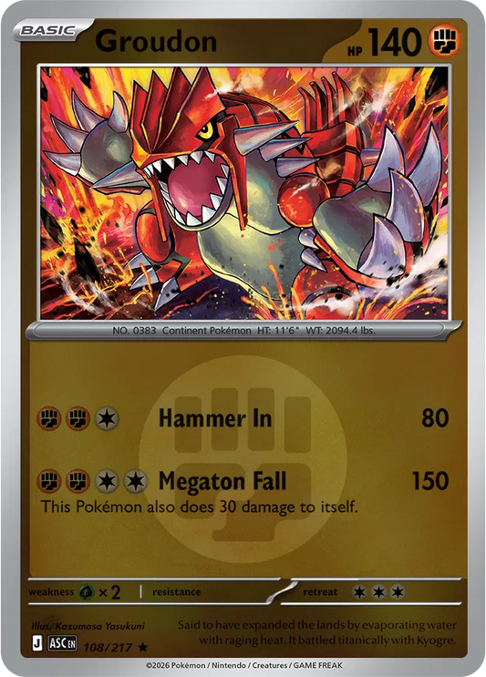 Groudon (Energy Symbol Pattern) - Reverse Holofoil - 108/217