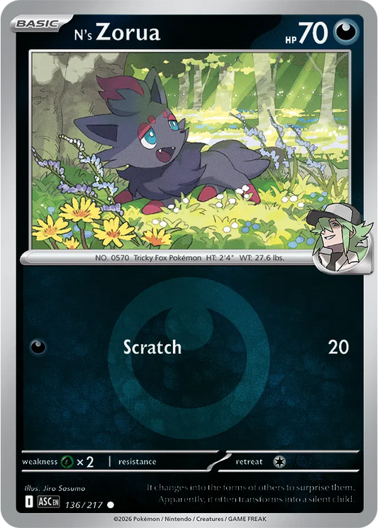 N's Zorua (Energy Symbol Pattern) - Reverse Holofoil - 136/217