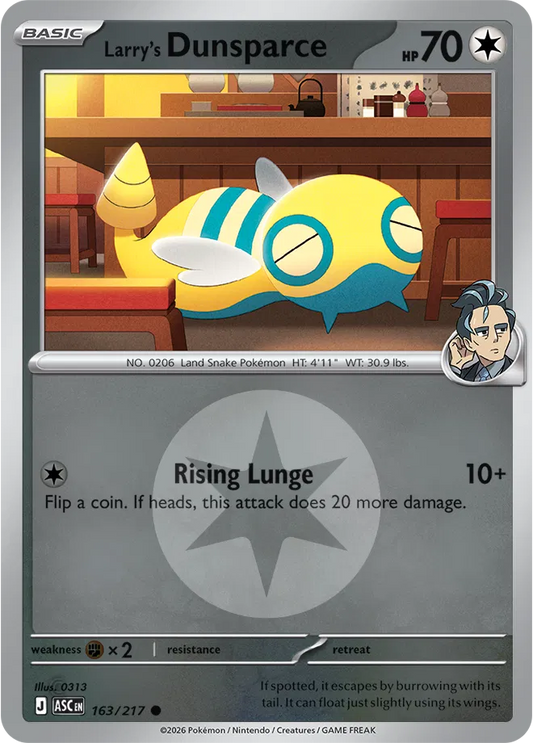 Larry's Dunsparce (Energy Symbol Pattern) - Reverse Holofoil - 163/217