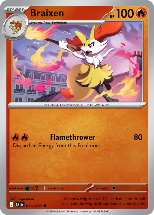 Braixen - Reverse Holofoil - 012/086