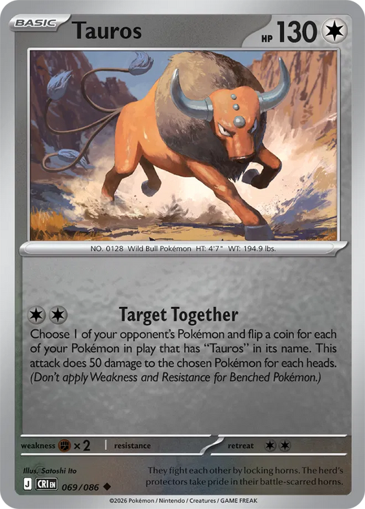 Tauros - Reverse Holofoil - 069/086